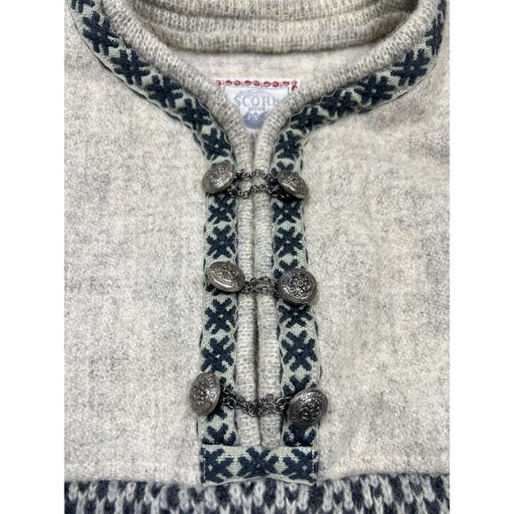 Vintage Score Norway Wool Sweateri Scandinavia Pullover Pewter Clasps Men M/L - Picture 3 of 8